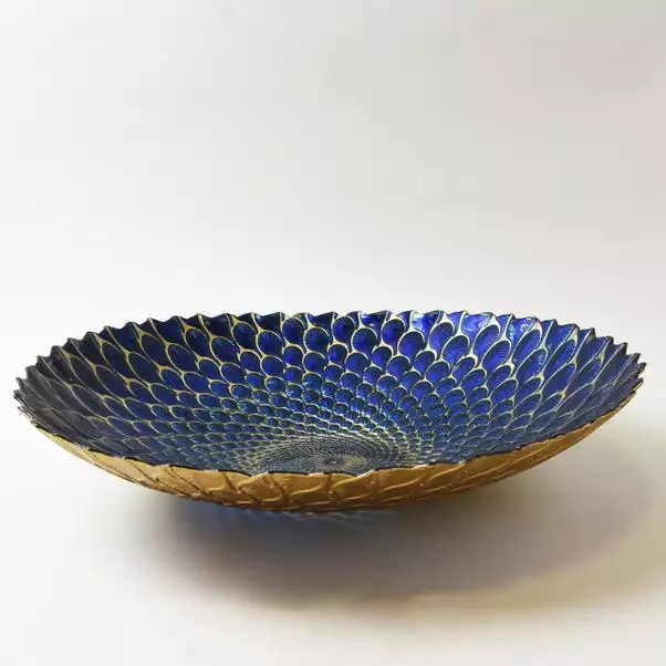 Dunelm Deco Charm Teal Glass Platter 4 Dunelm Deco Charm Teal Glass Platter - Image 4