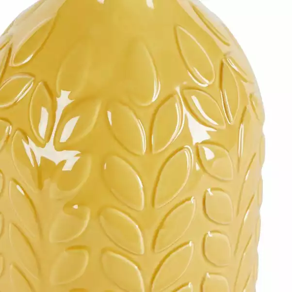Dunelm Ochre Leaf Effect Ceramic Vase 2 Dunelm Ochre Leaf Effect Ceramic Vase - Image 2