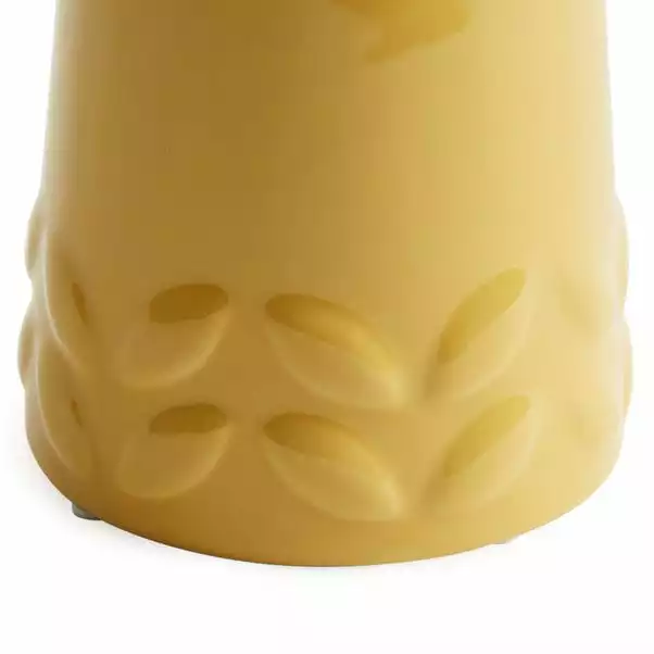 Dunelm Ochre Leaf Pattern Ceramic Tapered Vase 2 Dunelm Ochre Leaf Pattern Ceramic Tapered Vase - Image 2