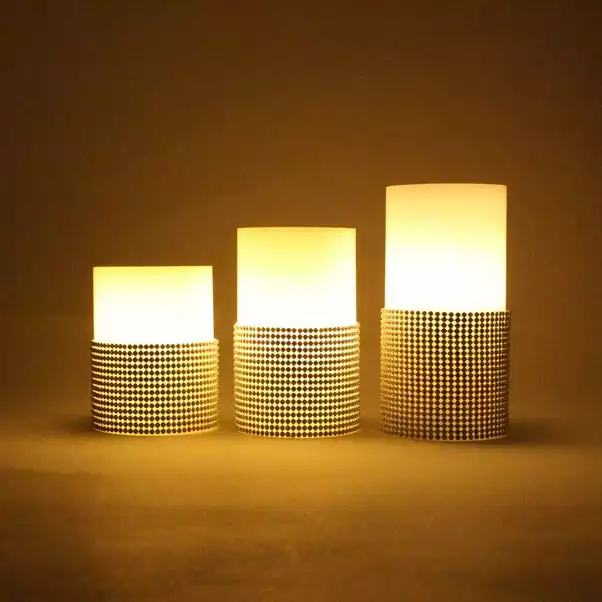 Dunelm Set Of 3 Diamante LED Candles 2 Dunelm Set Of 3 Diamante LED Candles - Image 2
