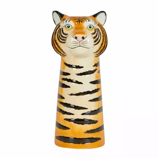 Dunelm Ceramic Tiger Head Vase 30cm 3 Dunelm Ceramic Tiger Head Vase 30cm - Image 3