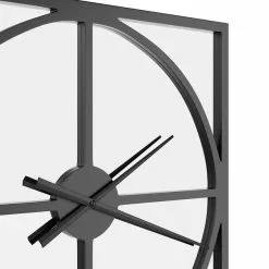 Dunelm Apartment Square Mirror 50cm Clock Black -VibeAura Shop 1000183826 alt02