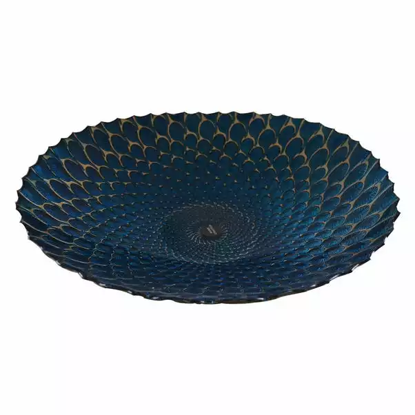 Dunelm Deco Charm Teal Glass Platter 1 Dunelm Deco Charm Teal Glass Platter