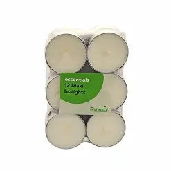 Dunelm Essentials Pack Of 12 Unscented Maxi Tealights