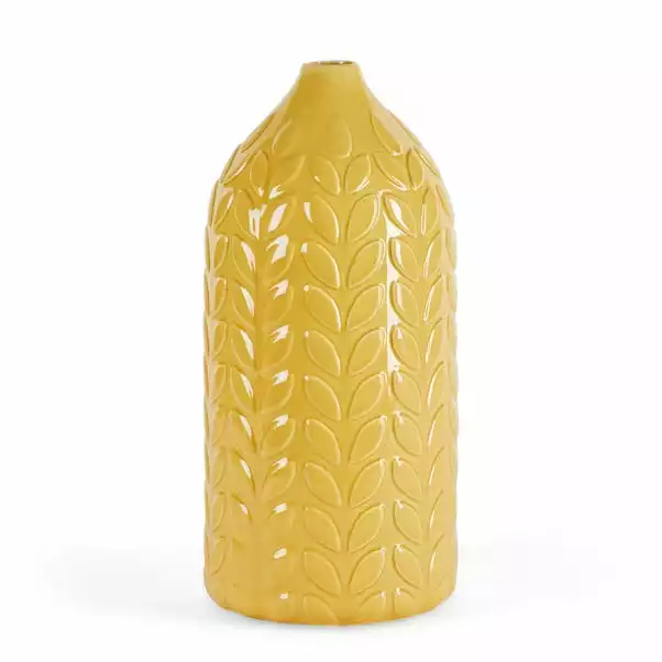 Dunelm Ochre Leaf Effect Ceramic Vase 1 Dunelm Ochre Leaf Effect Ceramic Vase