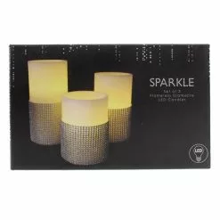 Dunelm Set Of 3 Diamante LED Candles
