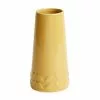 Dunelm Ochre Leaf Pattern Ceramic Tapered Vase