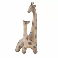 Dunelm Resin Giraffe Mother And Child Sculpture