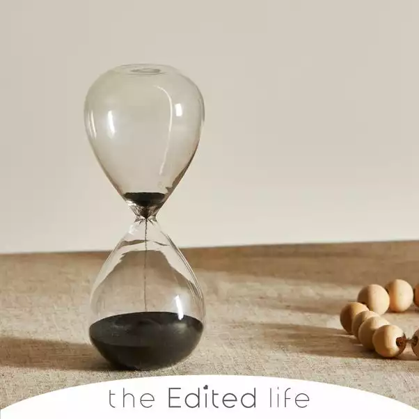 The Edited Life Black 15 Minute Sand Timer 1 The Edited Life Black 15 Minute Sand Timer