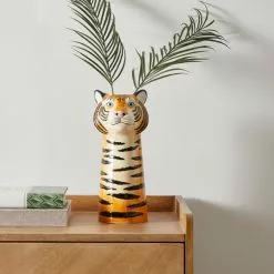 Dunelm Ceramic Tiger Head Vase 30cm