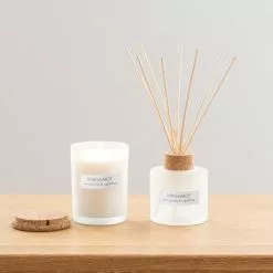 Dunelm Natural Bergamot Soy Wax Blend Candle Diffuser Set -VibeAura Shop 30716656 alt03