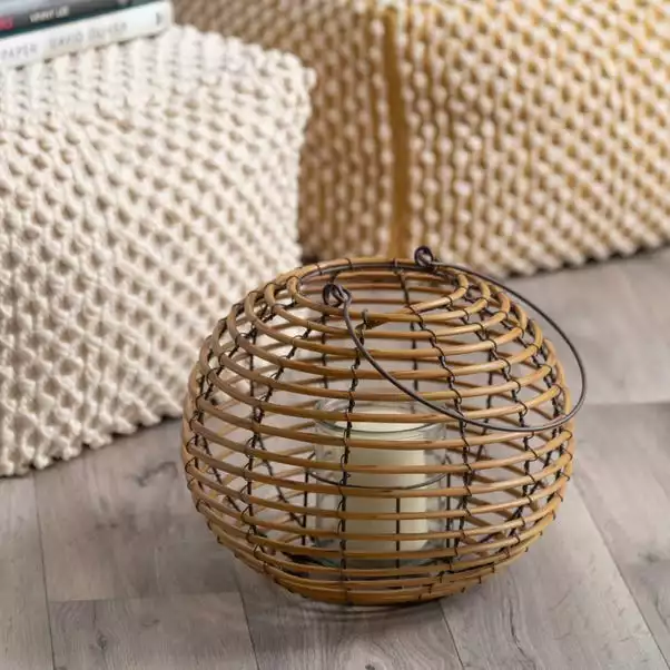 Dunelm Rattan Ball Lantern 1 Dunelm Rattan Ball Lantern