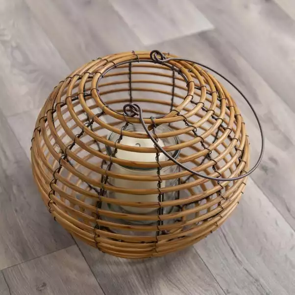 Dunelm Rattan Ball Lantern 4 Dunelm Rattan Ball Lantern - Image 4