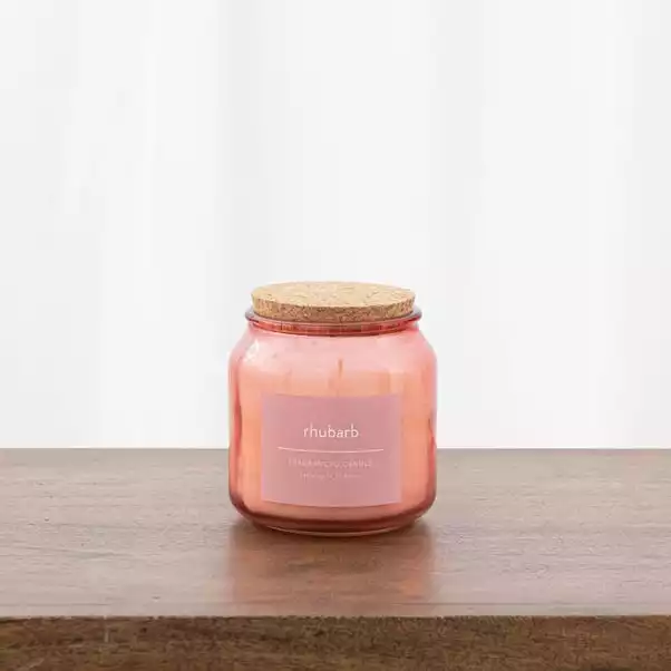 Dunelm Rhubarb Jar Candle With Cork Lid 1 Dunelm Rhubarb Jar Candle With Cork Lid