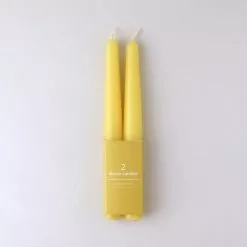 Dunelm Pack Of 2 Yellow Taper Candles