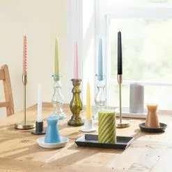 Dunelm Pack Of 2 Grey Tapered Candles -VibeAura Shop 30731555 alt02