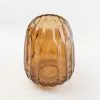 Dunelm Ridged Glass Amber Vase 20cm