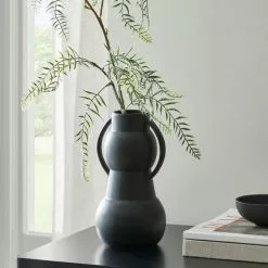 Dunelm Matt Black 23cm Vase