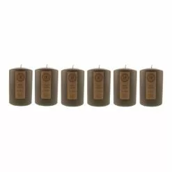Dunelm Pack Of 6 Charcoal Pillar Candles