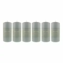 Dunelm Pack Of 6 Teal Pillar Candles