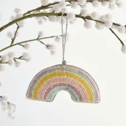 Dunelm Beaded Hanging Rainbow Decoration