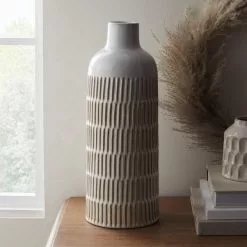 Dunelm Concave Cream Vase 40cm