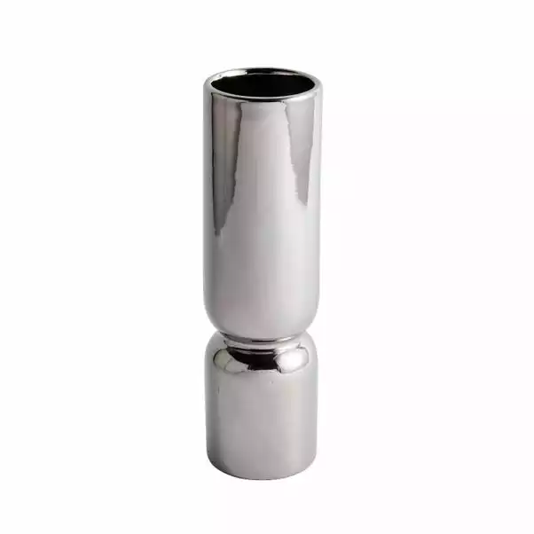 Dunelm Ceramic Curves Vase Silver 35cm 2 Dunelm Ceramic Curves Vase Silver 35cm - Image 2