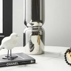 Dunelm Ceramic Curves Vase Silver 35cm 6 Dunelm Ceramic Curves Vase Silver 35cm -VibeAura Shop 30751231 alt02