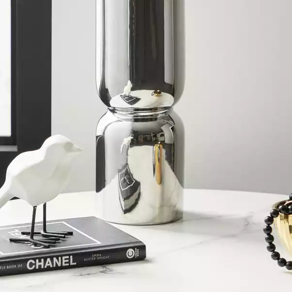 Dunelm Ceramic Curves Vase Silver 35cm 3 Dunelm Ceramic Curves Vase Silver 35cm - Image 3