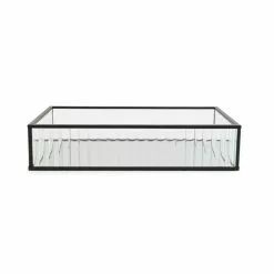 Dunelm Ribbed Glass Tray Black 26cm 10 Dunelm Ribbed Glass Tray Black 26cm -VibeAura Shop 30755577 alt04