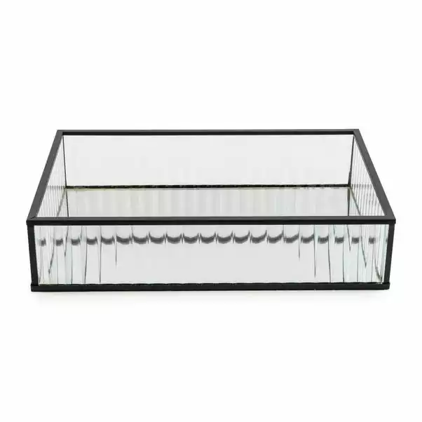 Dunelm Ribbed Glass Tray Black 26cm 6 Dunelm Ribbed Glass Tray Black 26cm - Image 6
