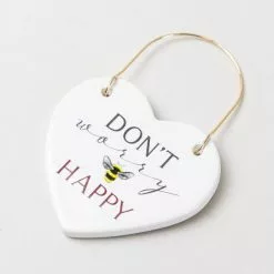 Dunelm Dont Worry Bee Happy Ceramic Plaque 5 Dunelm Dont Worry Bee Happy Ceramic Plaque -VibeAura Shop 30757031 alt02