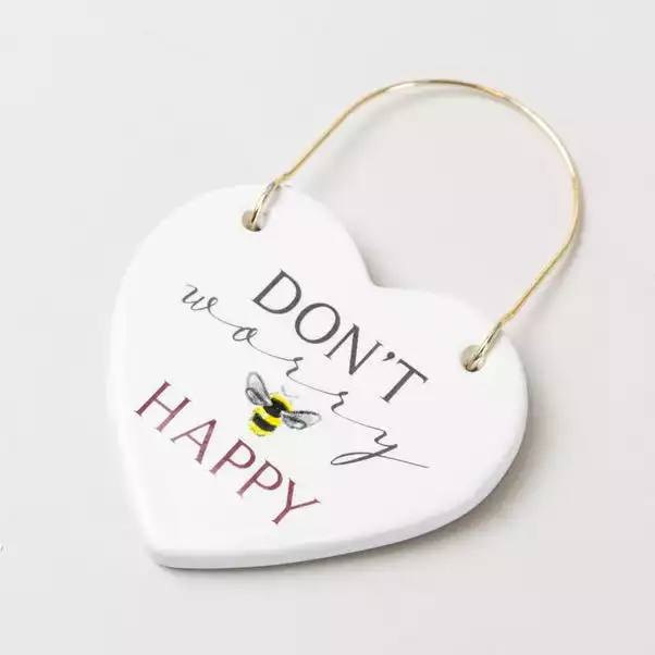 Dunelm Dont Worry Bee Happy Ceramic Plaque 3 Dunelm Dont Worry Bee Happy Ceramic Plaque - Image 3