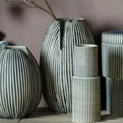 Cedar & Sage Large Stripe Vase