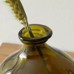 The Edited Life Recycled Glass Vase 18cm Olive -VibeAura Shop 30765430 alt02