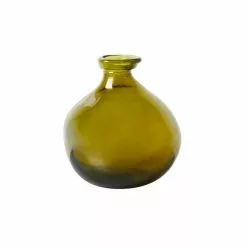 The Edited Life Recycled Glass Vase 18cm Olive -VibeAura Shop 30765430 alt03