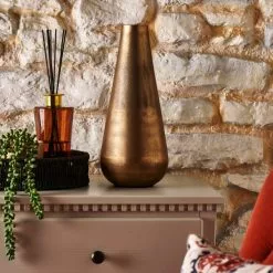 Dunelm Luxe Traveller Bronze Metal Vase 35cm