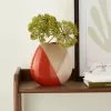 Elements Sculpted Orange Round Small Vase