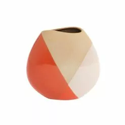 Elements Sculpted Orange Round Small Vase -VibeAura Shop 30765463 alt03