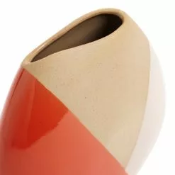 Elements Sculpted Orange Round Small Vase -VibeAura Shop 30765463 alt04