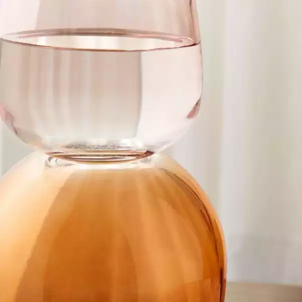 Elements Sculpt Two Tone Orange Glass Vase 32cm 3 Elements Sculpt Two Tone Orange Glass Vase 32cm - Image 3