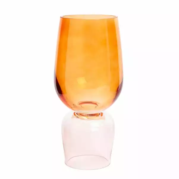 Elements Sculpt Two Tone Orange Glass Vase 32cm 4 Elements Sculpt Two Tone Orange Glass Vase 32cm - Image 4