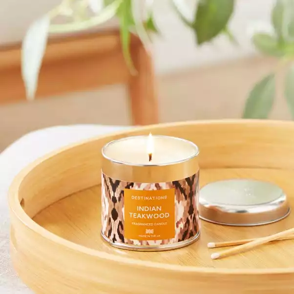 Wax Lyrical Indian Teak Wood Single Wick Candle 1 Wax Lyrical Indian Teak Wood Single Wick Candle