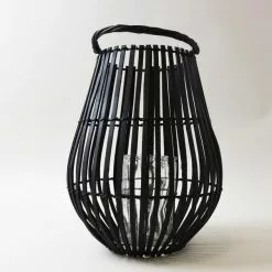Dunelm Black Bamboo Large Lantern