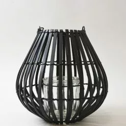 Dunelm Black Bamboo Small Lantern