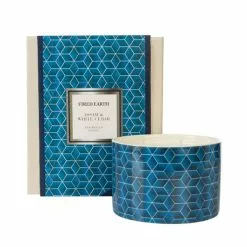 Fired Earth Large Ceramic Assam & White Cedar Wax Filled Candle