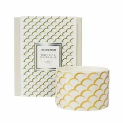 Fired Earth Large Ceramic White Tea & Pomegranate Wax Filled Candle