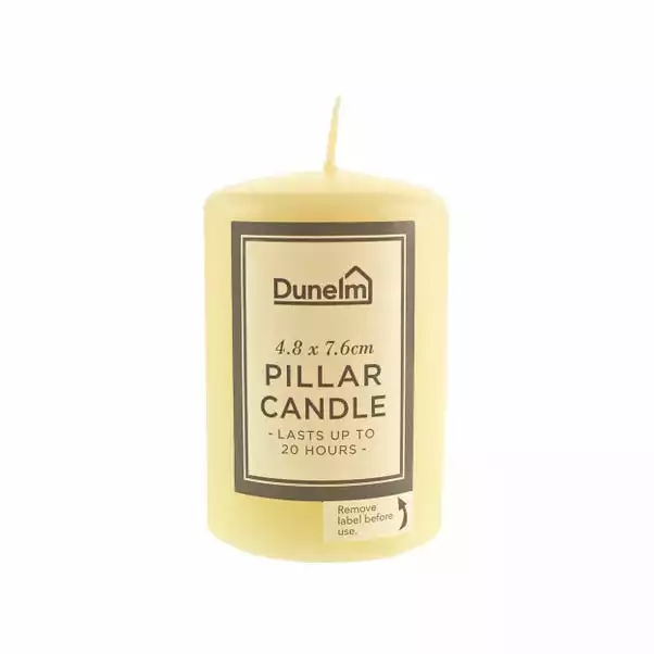 Dunelm Cream Pillar Candle 4.8cm X 7.6cm 1 Dunelm Cream Pillar Candle 4.8cm X 7.6cm