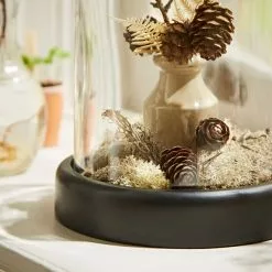 Dunelm Black Mango Wood Cloche -VibeAura Shop 30779657 alt03