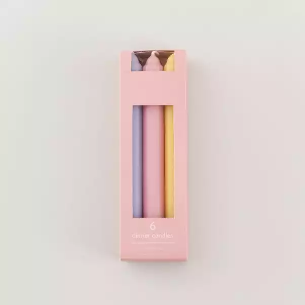 Dunelm Pack Of 6 Dinner Candles Pastels 2 Dunelm Pack Of 6 Dinner Candles Pastels - Image 2